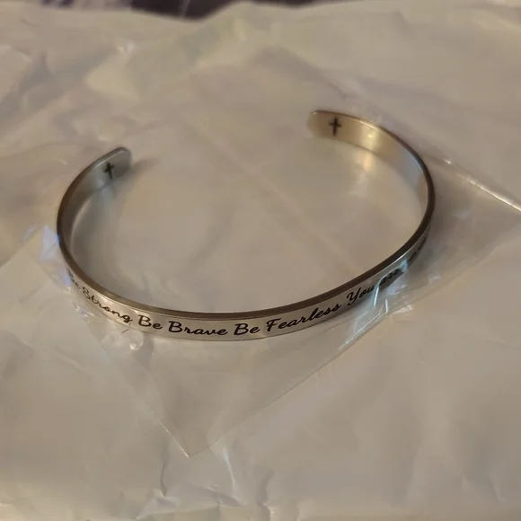 Silver Inspirational Cuff Bracelet - Picture 1 of 5
